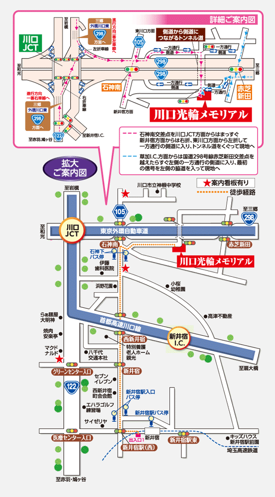 川口光輪メモリアル　現地案内図